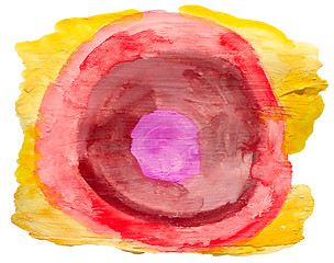 Image showing art yellow red watercolor isolated for your design