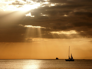 Image showing Sunset over Manila Bay