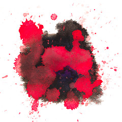 Image showing red black spot blotch texture isolated on a white background