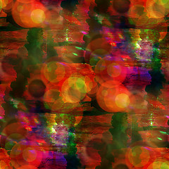 Image showing sunlight abstract green, red vintage avant-garde watercolor seam