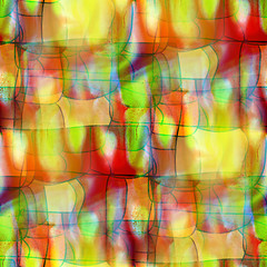 Image showing artist grunge texture, watercolor green red