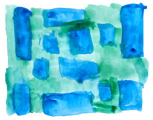 Image showing table blue, green mesh chart stroke paint brush watercolor isola