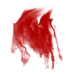 Image showing stroke red paint splatters color watercolor abstract water brush