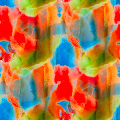 Image showing seamless red blue green texture color watercolour abstract