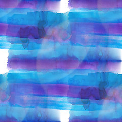 Image showing glare from abstract blue purple isolated white watercolors backg