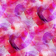 Image showing abstract pink, purple seamless wallpaper watercolor art hand pai