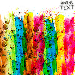 Image showing background hand rainbow colorful watercolour brush texture isola