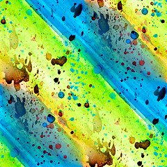 Image showing blue green yellow blotch seamless background watercolor macro te