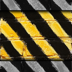 Image showing yellow black stripe texture background grunge fabric abstract st