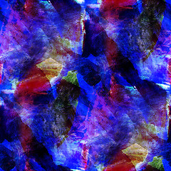 Image showing abstract avant-garde purple, blue seamless wallpaper watercolor