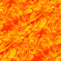 Image showing sunlight seamless texture color watercolour orange flower abstra