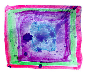 Image showing background watercolour green, pink, purple brush texture isolate