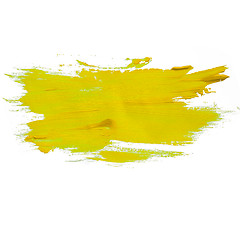 Image showing yellow green watercolors spot blotch isolated