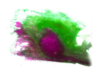 Image showing green, purple macro spot blotch texture isolated on a white back