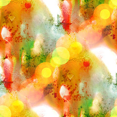 Image showing sunlight watercolor yellow red green paint abstract blot