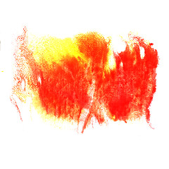 Image showing abstract red yellow isolated watercolor stain raster illustratio