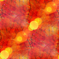 Image showing bokeh art seamless texture background orange, red watercolor abs