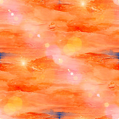 Image showing sun glare grunge orange texture, watercolor seamless background,