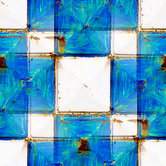 Image showing seamless texture rusty white and blue squares