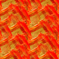 Image showing abstract seamless red yellow orange hand painted watercolor back