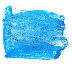 Image showing paint brush blue pointer watercolor texture stroke color isolate