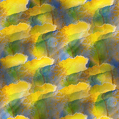 Image showing yellow, green, blue background texture watercolor seamless abstr