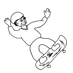 Image showing monster skateboard evil hero hand drawing isolated