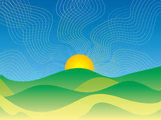 Image showing abstract country sunrise