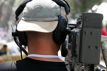 Image showing tv camera crew