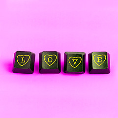 Image showing Love and computer buttons on a pink background