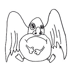 Image showing monster wings evil hero hand drawing isolated