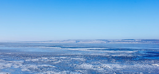 Image showing River Volga winter ice landscape Russia