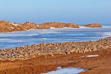 Image showing coast of antarctica arctic ocean water ice