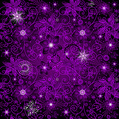 Image showing Seamless dark-violet pattern