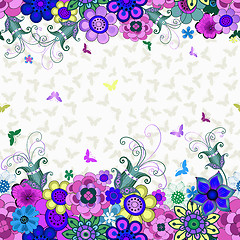 Image showing Seamless floral spring pattern