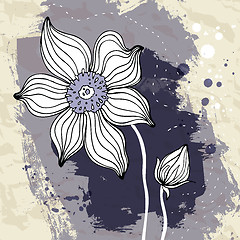 Image showing Snowdrop flower on Crumpled paper background.