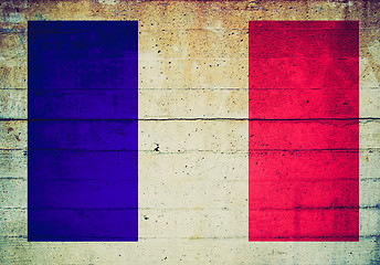 Image showing Retro look French flag