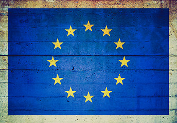 Image showing Retro look European flag