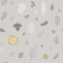 Image showing Green leaf. Vector seamless pattern.