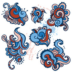 Image showing Hand Drawn Paisley Ornament set.