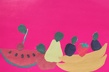 Image showing Children's odd job with different fruits