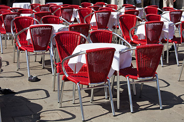 Image showing Cafe tables in Venice