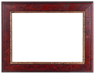 Image showing Old Dark Red Wooden Frame