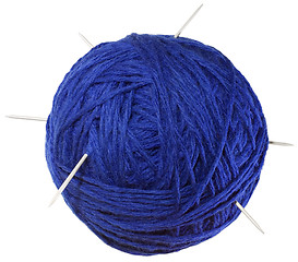 Image showing Blue Ball of Wool