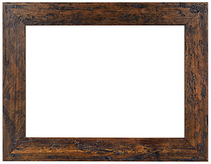 Image showing Old Brown Wooden Frame Cutout