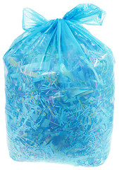 Image showing Transparent Plastic Bag with Paper Shreddings