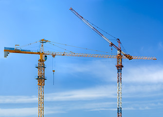 Image showing Construction Cranes