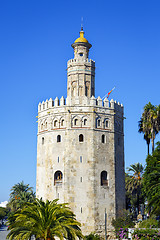 Image showing Magnificent Tower of gold in Seville