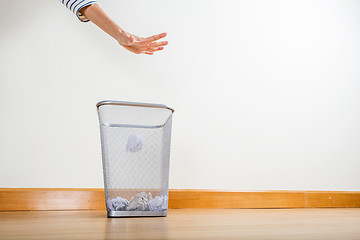 Image showing Throwing of paper ball by hand