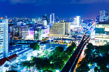 Image showing Bangkok skyline at night